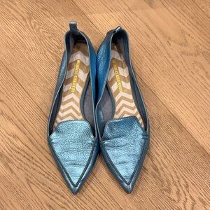 Nicholas Kirkwood Shimmering Blue Pointed Loafers
